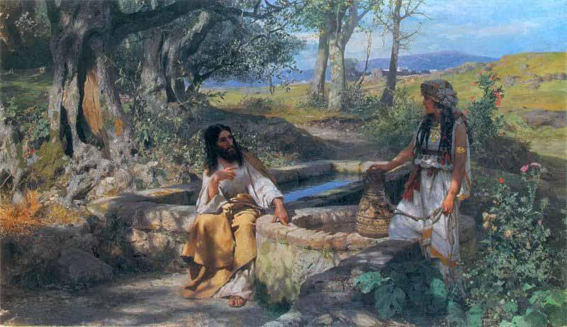 Henryk Siemiradzki Christ and Samarian oil painting image
